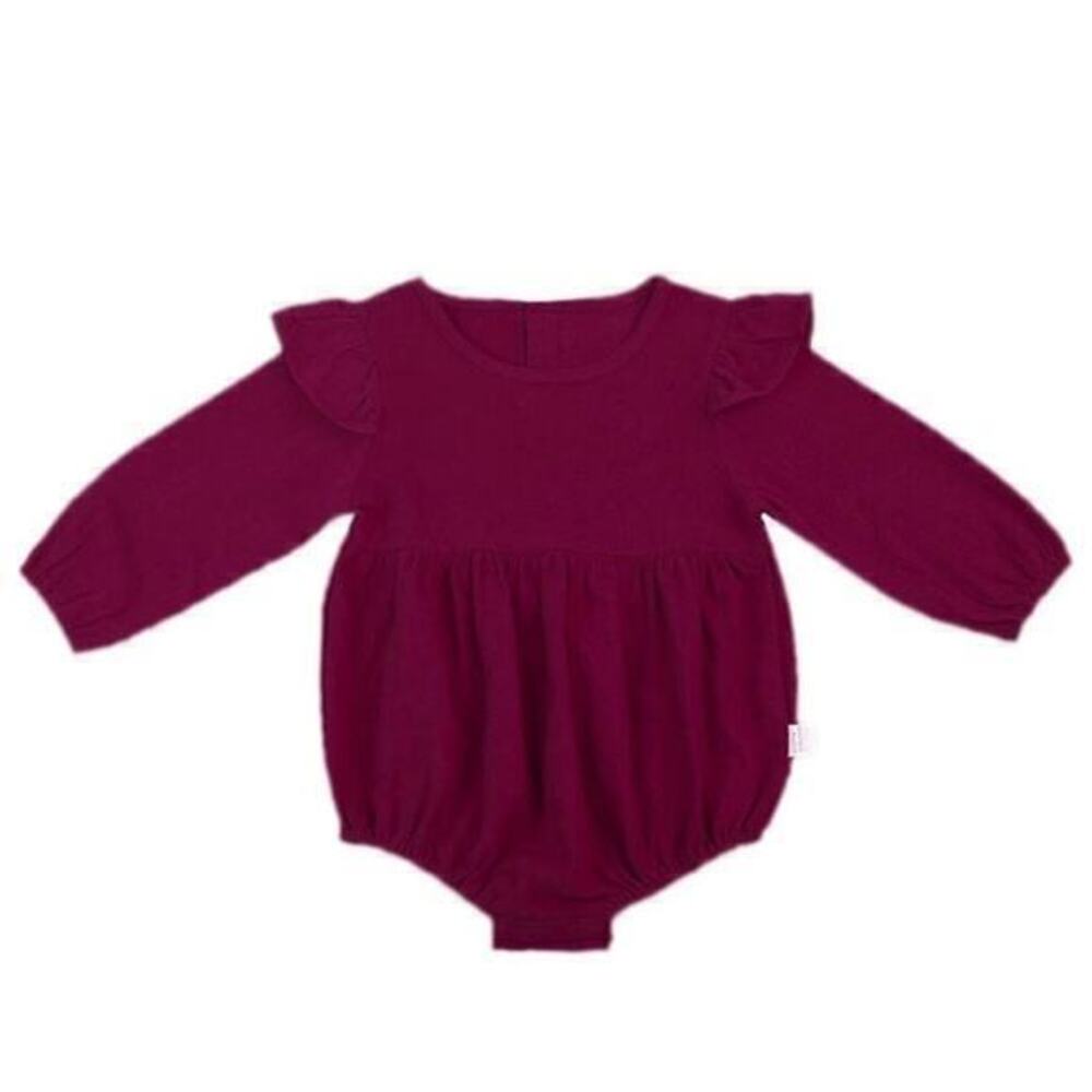 New Wine red long sleeve girl’s romper 3T